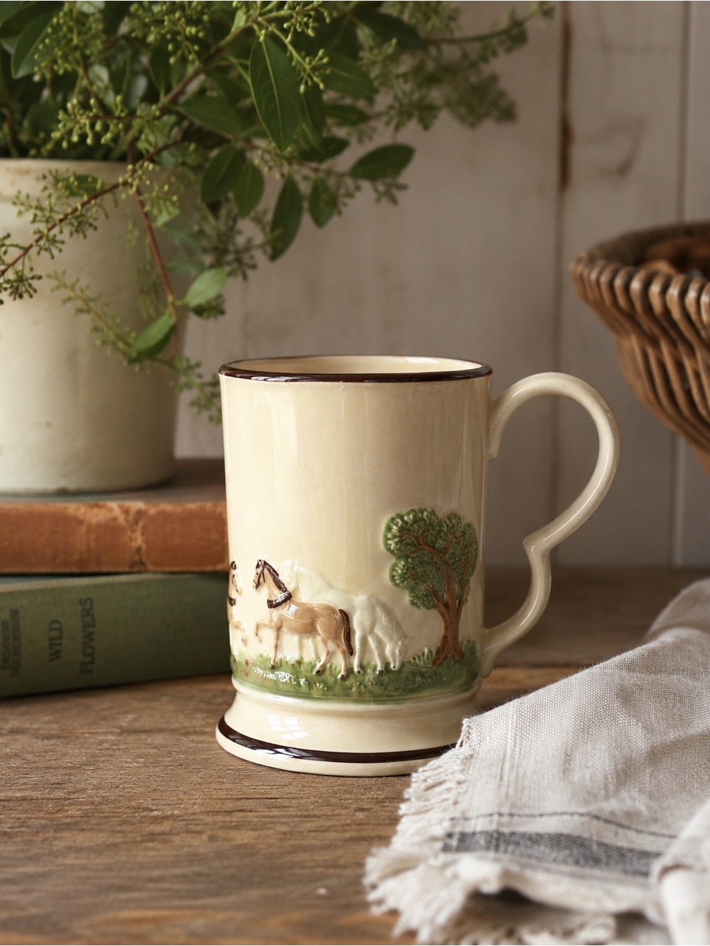 Vintage Adams Royal Ivory Titian Ware Horse Mug | England | Equestrian | 50-60s
